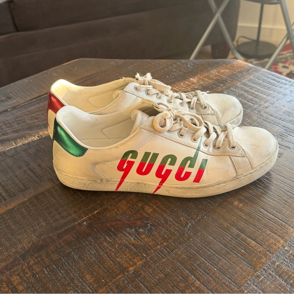 Gucci Ace Blade Print Sneakers Size 9 Men’s